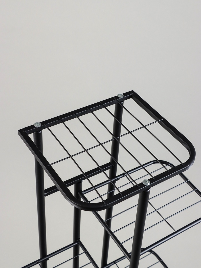 Подставка для цветов Greengo, 7 полок, 43 &times; 22 &times; 126 см, напольная, металл, чёрная