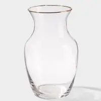 Ваза &laquo;Миа&raquo;, 20&times;10.5 см, стекло, прозрачно-золотая