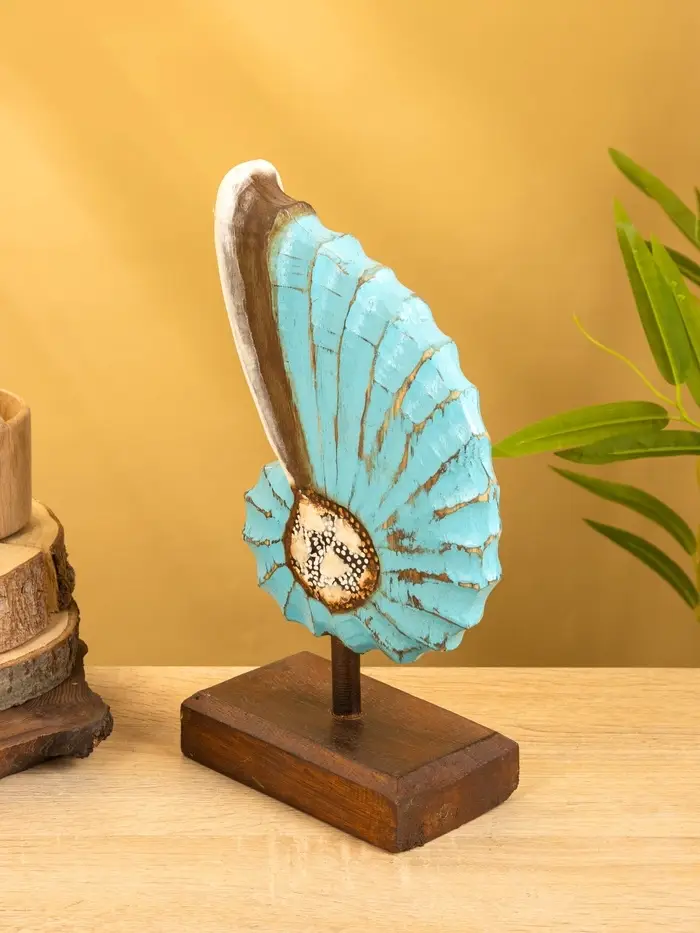 Набор сувенирный "Раковины" дерево (h - 35.30 и 25 см), цв. голубой