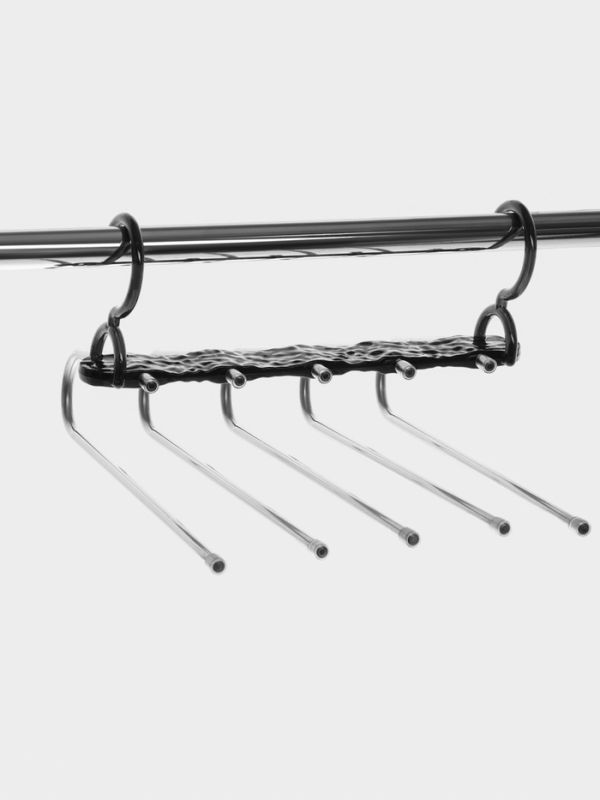 Вешалка для брюк многоуровневая, трансформер, 30,5х32х7,5 см, 5 уровней, прозрачная черная   1078672