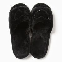 Тапочки женские с открытым носом, размер 36-37, чёрный