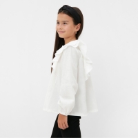 Рубашка для девочки KAFTAN, размер 32 (110-116), цвет белый