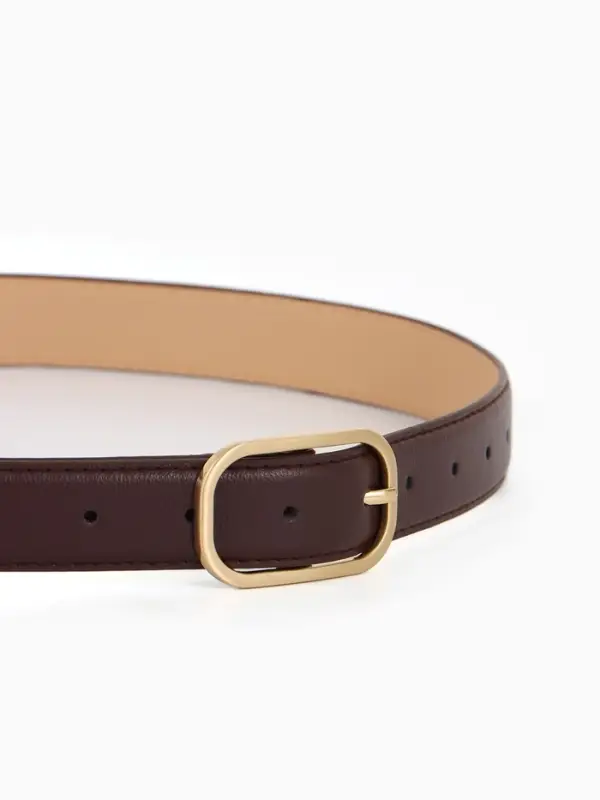 Ремень жен 05-01-01-01, Июнь2512, 3*0,3*110 см, без винта, пряж золото, 1 прокол, коричневый   10903