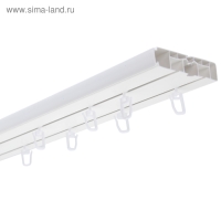 Карниз двухрядный &laquo;Цезарь эконом&raquo;, 240 см, цвет белый