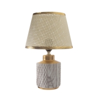 Лампа настольная "Мрамор" 1х40Вт Е27 белый/золото 22,5х22,5х35см