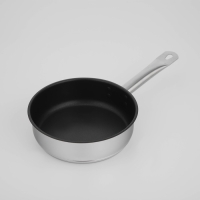 Сковорода &laquo;Общепит&raquo;, d=20 см, h=6 см, корпус 0,6 мм, дно ТРС 3,5 мм, антипригарное покрытие, индукция