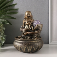 Фонтан настольный от сети, подсветка "Хотей. Благополучие" 16х16х22 см