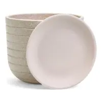 Горшок цветочный  с поддоном 1,6 л, белый керамика "Пряности" (М)