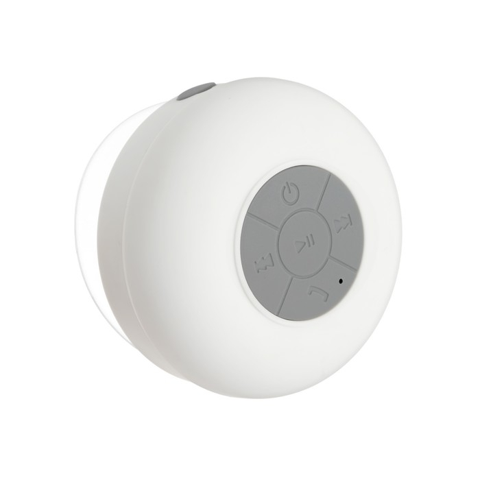 Портативная колонка LuazON LPCK-06, 150 мАч, водостойкая, на присоске, белая Портативная колонка LuazON LPCK-06, 150 мАч, водостойкая, на присоске, белая