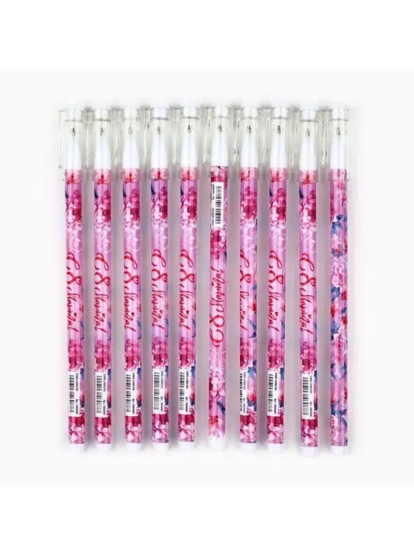 Ручка шариковая, пластик с колпачком &laquo;С 8 Марта!&raquo;, синяя паста, шариковая 0.5 мм