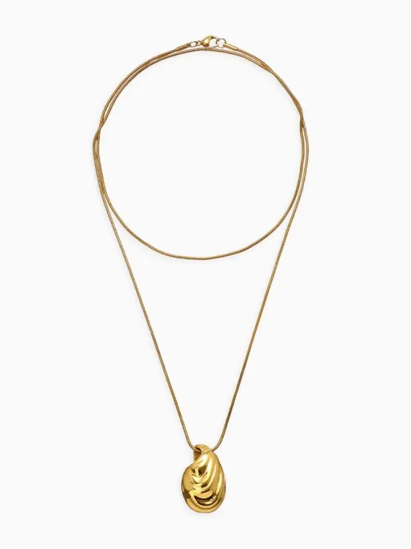 Кулон на цепочке "Ракушка", цвет золото 75см