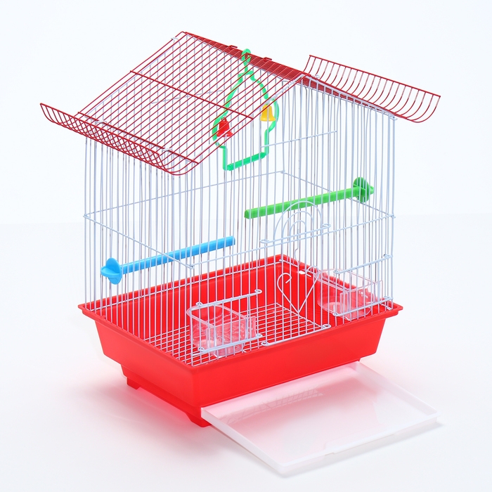 Клетка для птиц укомплектованная Bd-1/1d, 30 х 23 х 39 см, красная (фасовка 12 шт) Клетка для птиц укомплектованная Bd-1/1d, 30 х 23 х 39 см, красная (фасовка 12 шт)