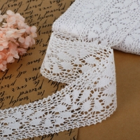 Кружево вязаное, 60 мм &times; 10 &plusmn; 1 м, цвет белый