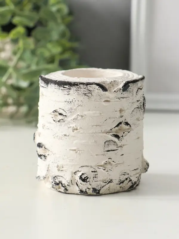 Подсвечник "Березка" размер 7х7 см, гипс, с декором