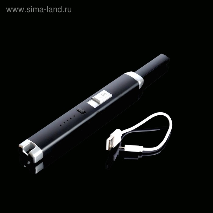 Зажигалка электронная, кухонная, 23 х 2.5 х 1.5 см, USB, черная