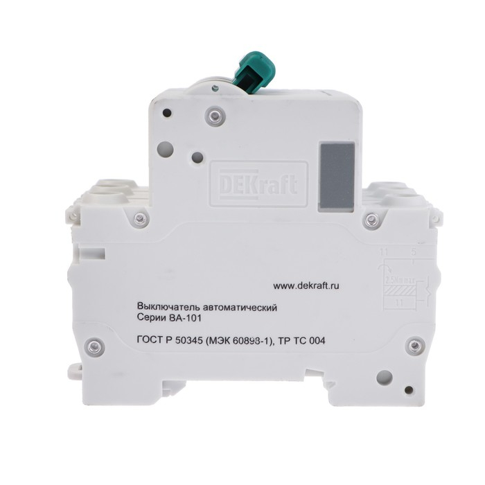 Выключатель автоматический SE DEKraft ВА-101, 3 полюса, С, 25 А, 4.5 кА, 11080DEK