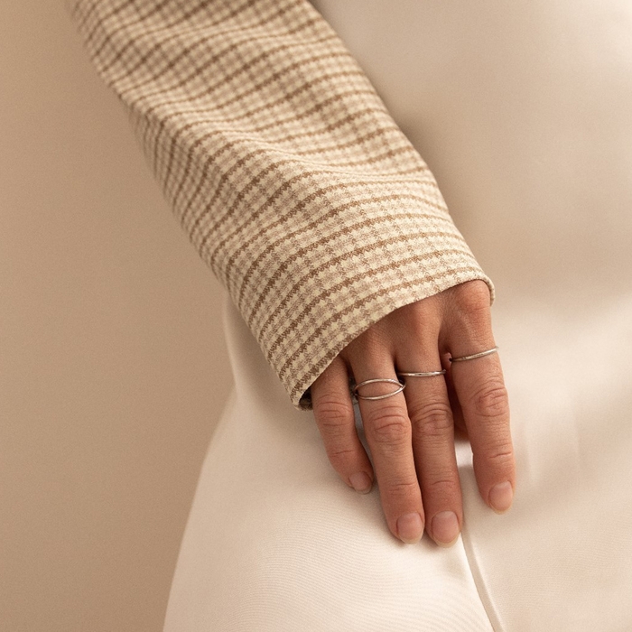 Набор колец 6 штук &laquo;Тренд&raquo; линия, цвет серебро, размер 17