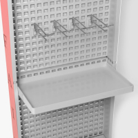 Стойка &laquo;Queen Fair&raquo; брендированная (+25 крючков), 43&times;32,5&times;198,5 см, шаг 25мм, цвет серый