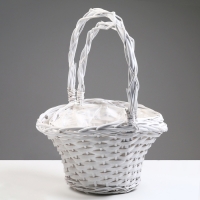 Набор корзин, 37x30х17/20/44 см, 32x28х17/20/40 см, 2 шт, белые, ива Набор корзин, 37x30х17/20/44 см, 32x28х17/20/40 см, 2 шт, белые, ива