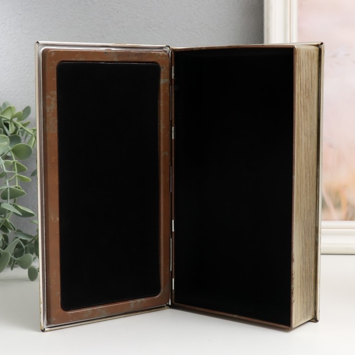 Шкатулка-книга металл, кожзам "Зеленая книга фей. Эндрю Лэнг" 20х12х4 см