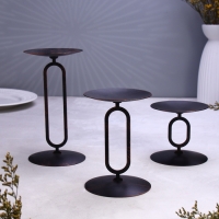 Набор подсвечников 10х20; 10х15; 10х10 см, чёрный Набор подсвечников 10х20; 10х15; 10х10 см, чёрный