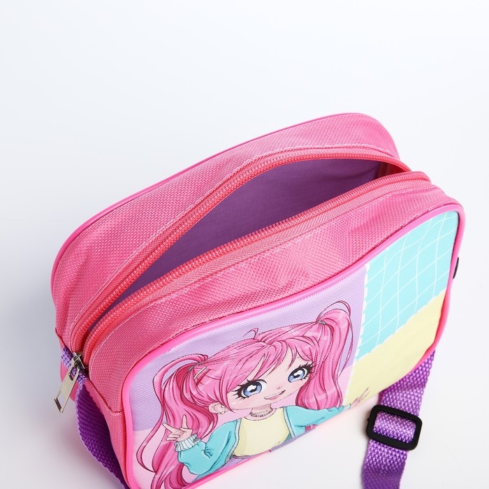 Сумка детская для девочки через плечо "Стильная девочка" 17х13х5 см