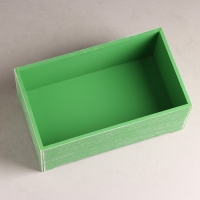 Набор ящиков деревянных  "Прованс" 3 в 1 (25х14,5х10;  23х12,5х9;  21х10х8)см Зелёный