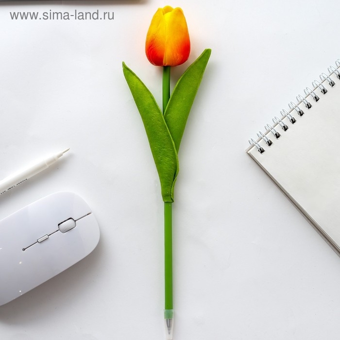 Ручка прикол шариковая синяя паста &laquo;Тюльпан&raquo; подарочная на 8 марта МИКС