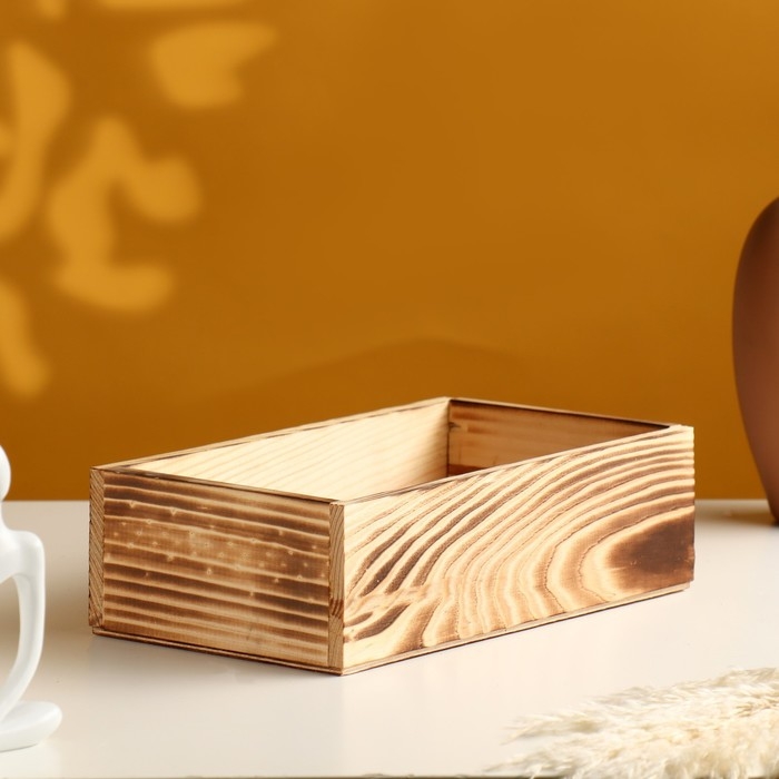 Кашпо деревянное 24&times;14&times;9 см Элегант, обжиг Дарим Красиво