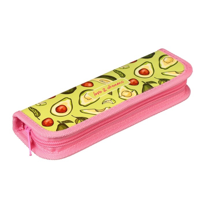 Пенал 1 секция, 55 х 205 х 25 мм, Calligrata Пенал 1 секция, 55 х 205 х 25 мм, Calligrata "Авокадо", ламинированный картон