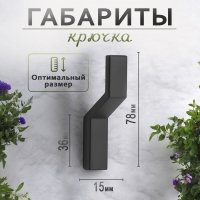 Крючок мебельный CAPPIO TRANQUILITY, однорожковый, цвет черный