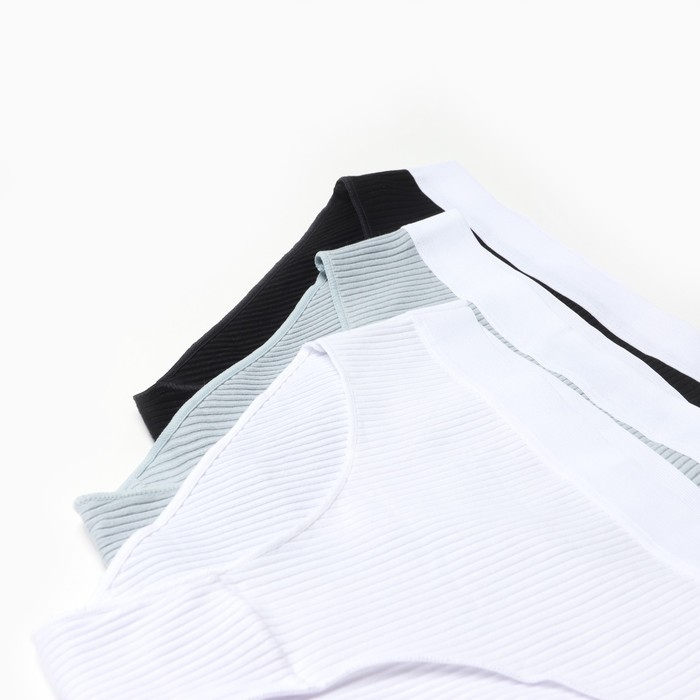 Набор трусов слипы MINAKU рубчик размер 44-46 (белый, бежевый, чёрный) 3 шт Набор трусов слипы MINAKU рубчик размер 44-46 (белый, бежевый, чёрный) 3 шт