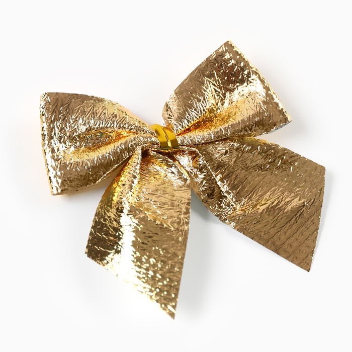 Ёлочные игрушки новогодние &laquo;Бантики&raquo;, на Новый год, цвет золотой