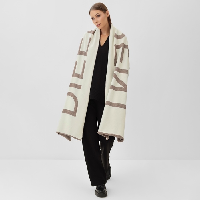 Шарф женский двусторонний MIST коричневый, размер 47*226см Шарф женский двусторонний MIST коричневый, размер 47*226см