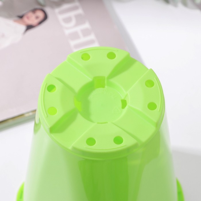 Горшок для цветов &laquo;Роза&raquo;, 2 л, d=14 см, цвет зелёный