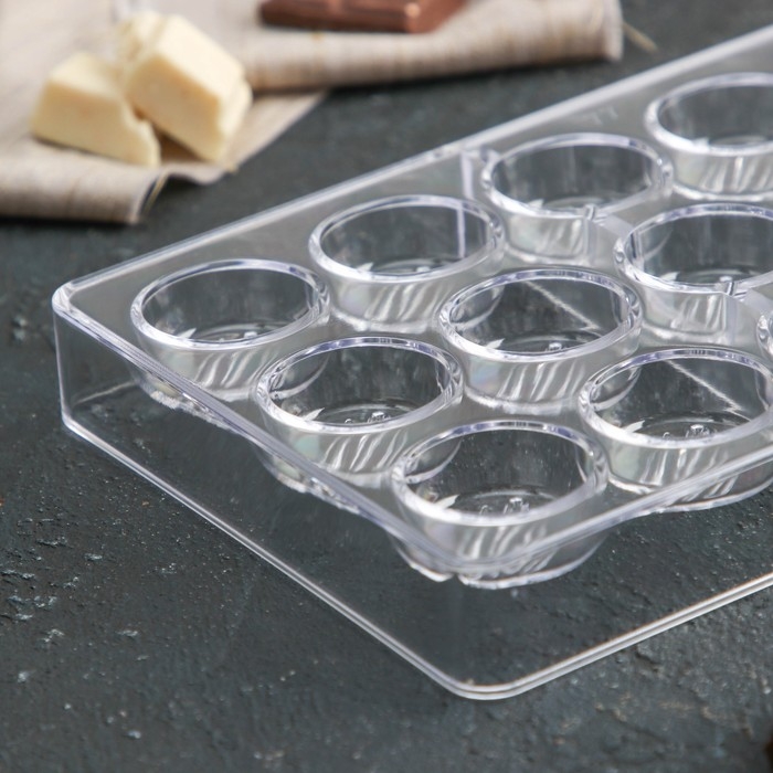 Форма для конфет и шоколада KONFINETTA &laquo;Шаффл&raquo;, 27,5&times;17,5&times;2,5 см, 21 ячейка 3&times;3&times;1 см, цвет прозрачный