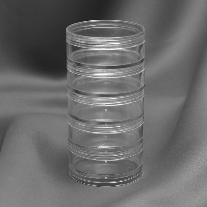 Баночки для хранения мелочей, накручивающиеся, d = 7 &times; 2,6 см, 5 шт