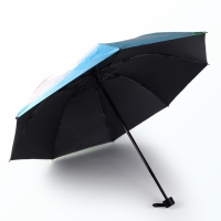 Зонт механический &laquo;Пейзаж&raquo;, эпонж, 4 сложения, 8 спиц, R = 48/55 см, D = 110 см, цвет МИКС