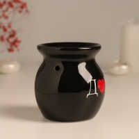 Аромалампа керамика "Д&hearts;м." чёрная 7,2х7,2х7,8 см