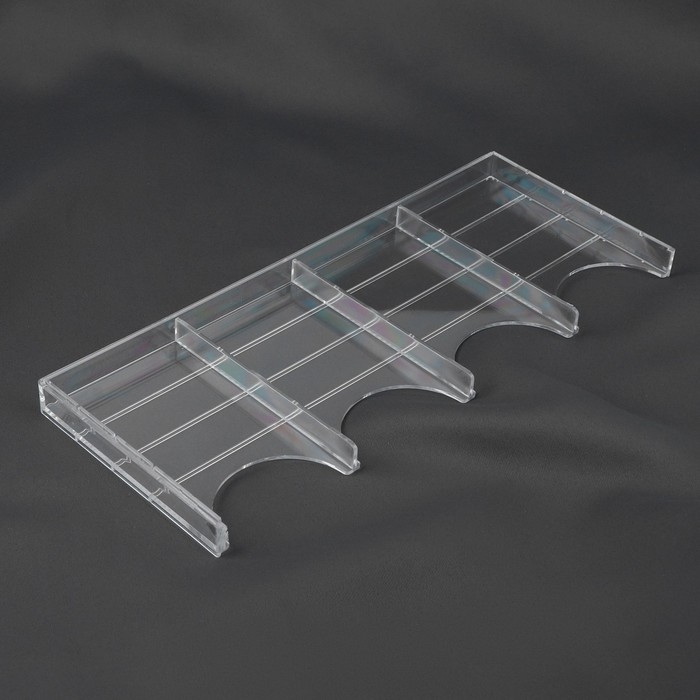 Органайзер-ванночка для бисера и страз, 4,8 &times; 9 см, 4 шт на подставке, цвет зелёный/прозрачный