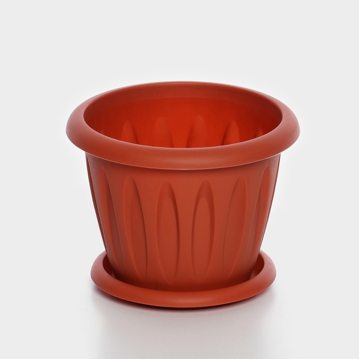Горшок с поддоном &laquo;Фелиция&raquo;, 1,8 л, цвет терракотовый