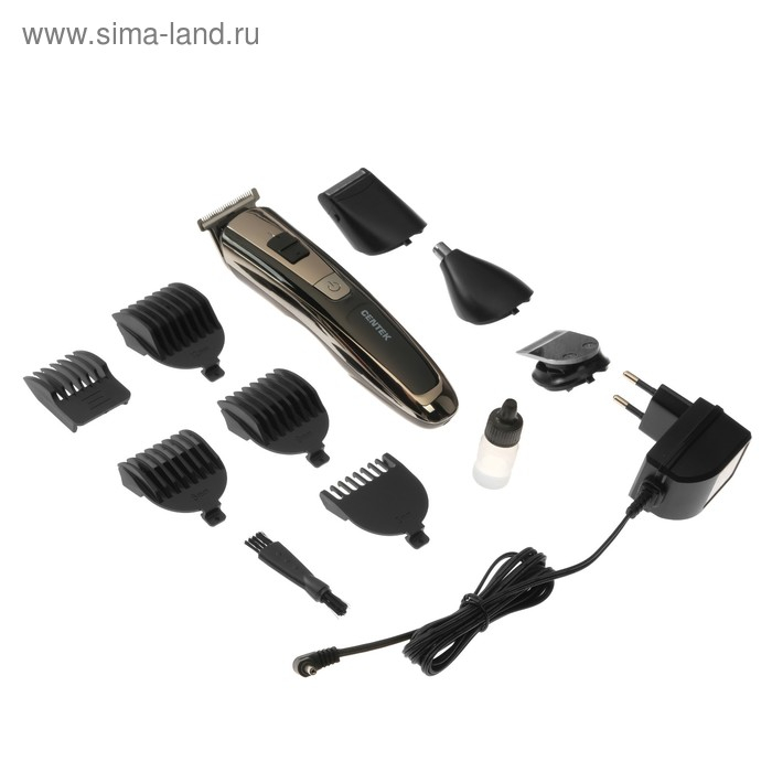 Машинка для стрижки Centek CT-2133, 3 Вт, 8 насадок, триммер, чёрная Машинка для стрижки Centek CT-2133, 3 Вт, 8 насадок, триммер, чёрная