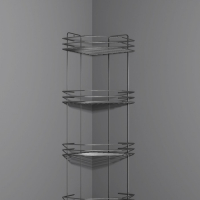 Полка для ванной угловая 4-х ярусная, 20,5&times;20,5&times;72 см, цвет хром