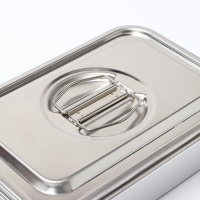 Контейнер для еды из нержавеющей стали 2 секции, 23&times;15,5&times;7, с крышкой