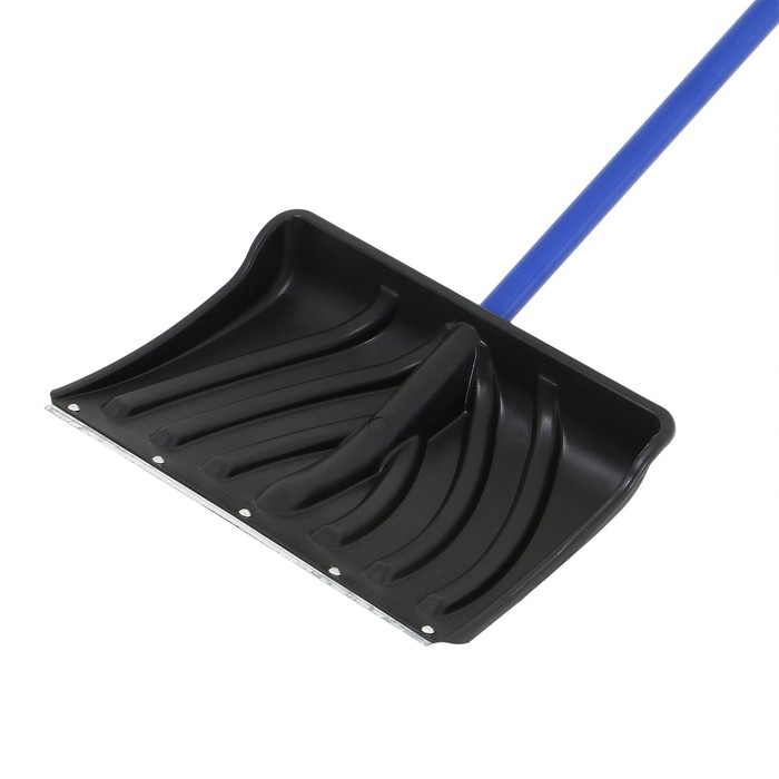 Лопата пластиковая, ковш 440 &times; 315 мм, с металлической планкой, черенок, &laquo;Крепыш&raquo;