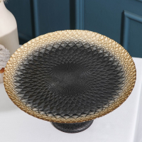 Блюдо сервировочное &laquo;Барокко&raquo;, d=28 см, на ножке, цвет чёрный с золотом