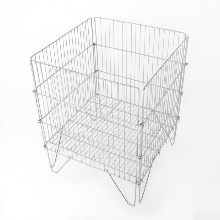 Корзина-накопитель, разборная, 62&times;62&times;80 см, цвет хром