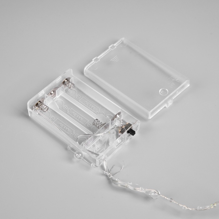 Гирлянда &laquo;Нить&raquo; 5 м роса с насадками &laquo;Сияние&raquo;, IP20, нить серебристая, 50 LED, батарейки AAx3 (не в комплекте), свечение RGB