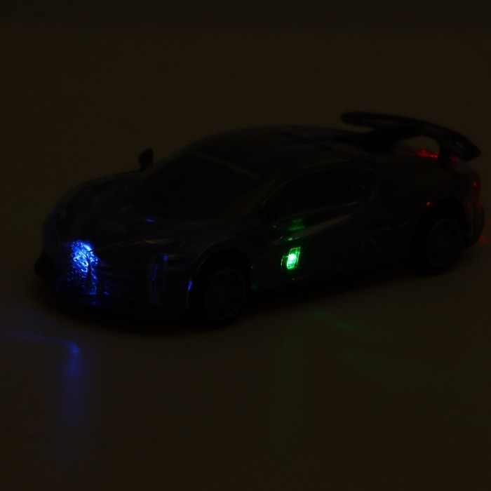 Машина инерционная Crazy race &laquo;Гонки&raquo;, русская озвучка, свет, цвет серый