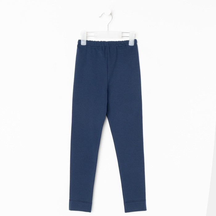 Леггинсы для девочки (термо), цвет синий/меланж, рост 116 см